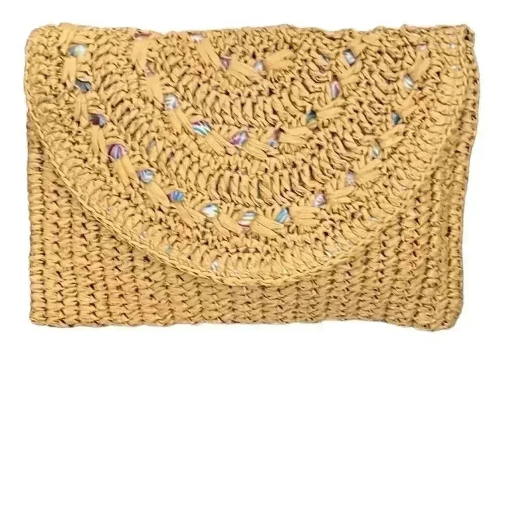 Funky Monkey Straw Clutch Purse Bag